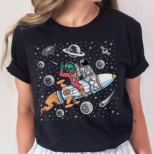Space Alien Reitrockets T - Shirt - Astronaut