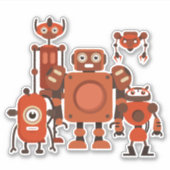 Space Alien Robots Vinyl Sticker (Vorderseite)