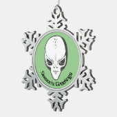 Space Alien Sci Fi Schneeflocken Zinn-Ornament (Rechts)