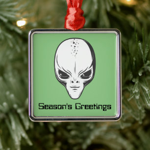Space Alien Sci Fi Ufologist Ornament Aus Metall