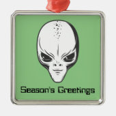 Space Alien Sci Fi Ufologist Ornament Aus Metall (Vorne)