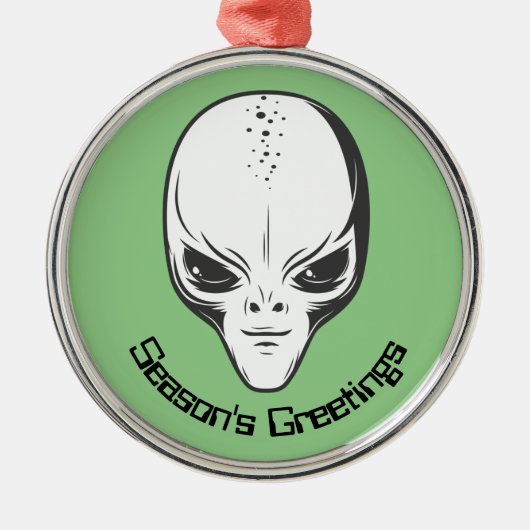 Space Alien Sci Fi Ufologist Ornament Aus Metall (Vorne)