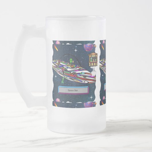 Space Alien trinken Bar ufo Mattglas Bierglas (Links)