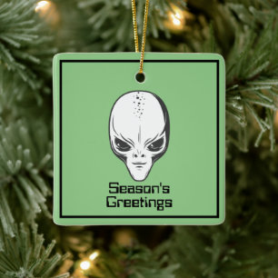 Space Alien UFO Sci Fi Keramikornament