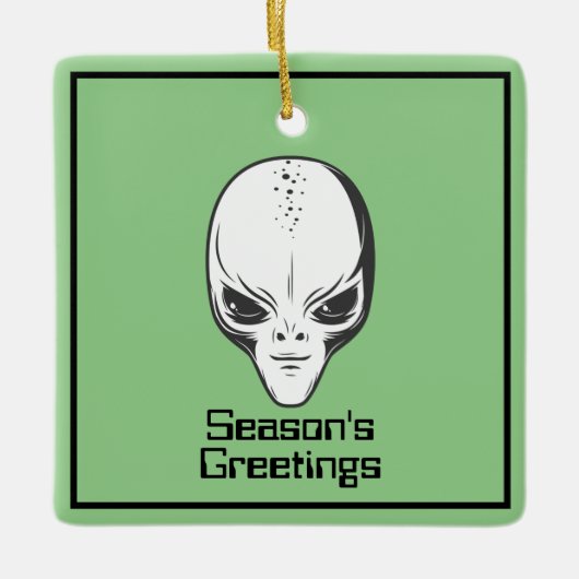 Space Alien UFO Sci Fi Keramikornament (Vorderseite)