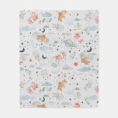 Space Animales - graue Textur Fleecedecke (Vorderseite)