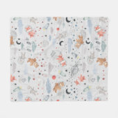 Space Animales - graue Textur Fleecedecke (Vorderseite (Horizontal))