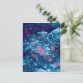 Space Art Aquarellgalaxie Postkarte (Stehend Vorderseite)