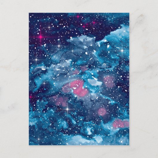 Space Art Aquarellgalaxie Postkarte (Vorderseite)