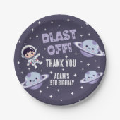 Space Astronaut 5th Birthday Party | Kids Galaxy  Pappteller (Vorderseite)