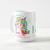 Space Astronaut Abstrakt Moderne Kunst Retro Tasse (Vorderseite Links)