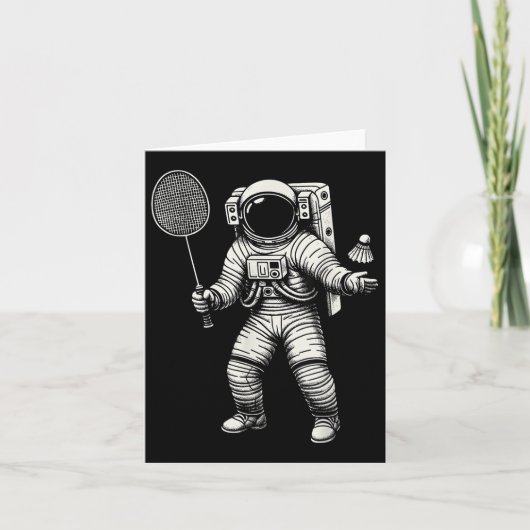 Space Astronaut Badminton Player Shuttle Sport _7 Karte (Vorderseite)