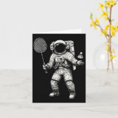 Space Astronaut Badminton Player Shuttle Sport _7 Karte (Gelbe Blume)