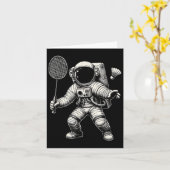 Space Astronaut Badminton Player Shuttle Sport Karte (Gelbe Blume)