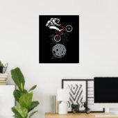 Space Astronaut Biker Reitrad Galaxie Kosmische Poster (Heimbüro)