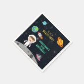 Space Astronaut Birthday Party-Blast Off Design" Serviette (Ecke)