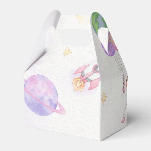 Space Astronaut Birthday Party Fevor Box Geschenkschachtel (Rückseite)