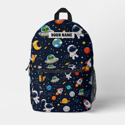 Space & Astronaut Boy Gedruckter Rucksack Schule (Vorderseite)