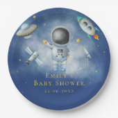 Space Astronaut Boy Raketen ufo stars Baby Dusche Pappteller (Vorderseite)