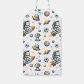 Space Astronaut Cat Galaxy 1st Birthday Thank You  Geschenkanhänger (Rückseite)