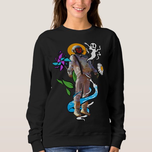 Space astronaut ghosts flower sweatshirt (Vorderseite)