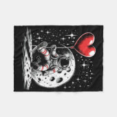 Space Astronaut Heart Bylloon Valentine's Day Vale Fleecedecke (Vorderseite (Horizontal))
