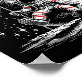 Space Astronaut Heart Bylloon Valentine's Day Vale Poster (Ecke)