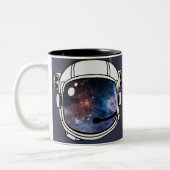 Space Astronaut Helmet Zweifarbige Tasse (Links)