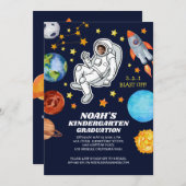 Space Astronaut Kindergarten Abschluss Einladung (Vorne/Hinten)