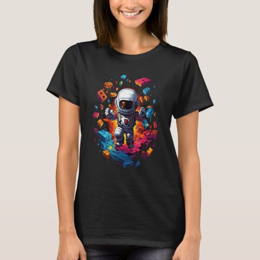Space Astronaut Master Builder lustige Gebäude Blo T-Shirt (Vorderseite)