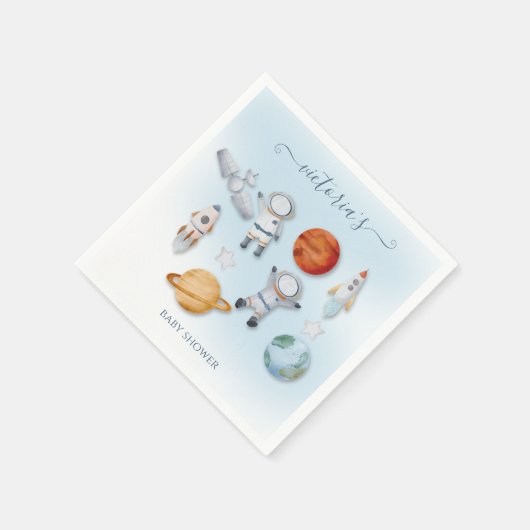 Space Astronaut Mobile Baby Dusche Serviette (Ecke)