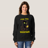 Space Astronaut Pew Madafakas Black Cat Sweatshirt (Vorne ganz)