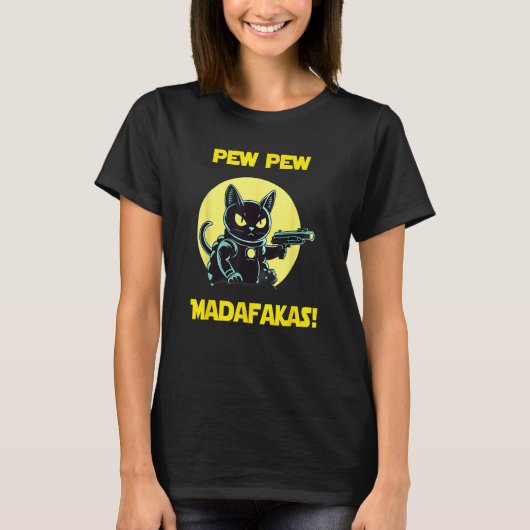 Space Astronaut Pew Madafakas Bombay Cat T-Shirt (Vorderseite)
