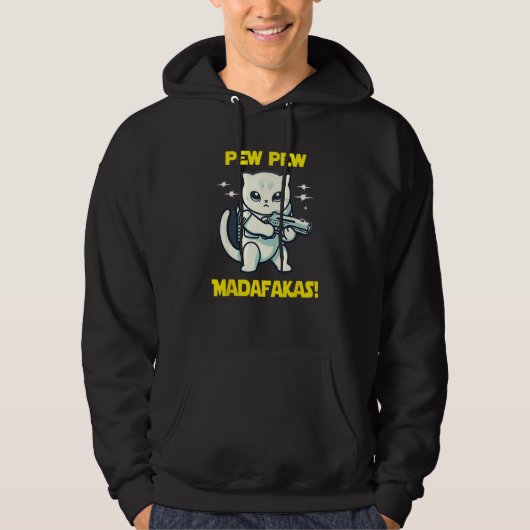Space Astronaut Pew Madafakas Scottish Fold Cat Hoodie (Vorderseite)