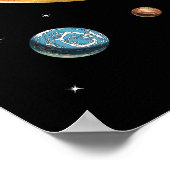 Space Astronaut Riding Donut Poster (Ecke)