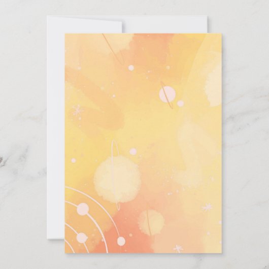 Space Astronaut Rocket Planets Boy Baby Dusche Einladung (Rückseite)