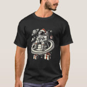 Space Astronaut Saturn Weihnachtsmannmütze Weihnac T-Shirt (Vorderseite)