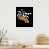 Space Astronaut Skater Skateboarding Cosmic Poster (Küche)