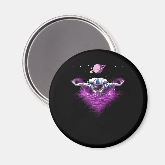Space Astronaut Swimmer Magnet (Vorderseite/Rückseite)