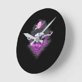 Space Astronaut Swimming Runde Wanduhr (Winkel)