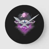 Space Astronaut Swimming Runde Wanduhr (Vorderseite)