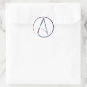Space Atheist Symbol Runder Aufkleber (Tasche)