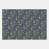 Space Außerirdischen SciFi Gemustertes Sortiment Geschenkpapier Set (Vorderseite)