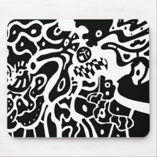 "Space" B&W Abstrakt Art Mousepad