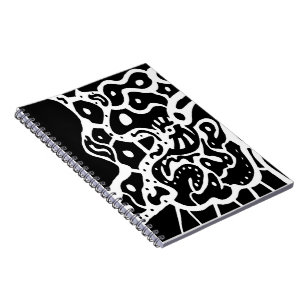 "Space" B&W Abstrakt Art Notizblock