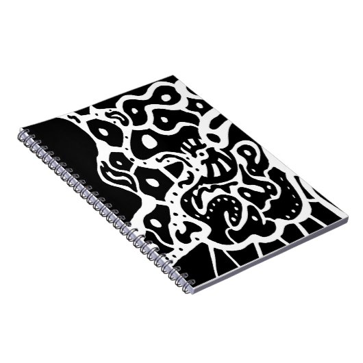 "Space" B&W Abstrakt Art Notizblock (Rechte Seite)