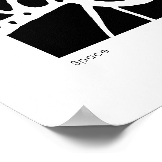 "Space" B&W Abstrakt Art Poster (Ecke)