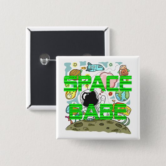Space Babe Button (Vorne & Hinten)
