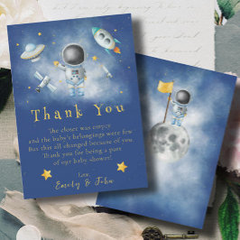 Space Baby Astronaut Boy Raketenstar Vielen Dank Einladung