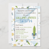 Space Baby Birth Announcement Card 12x18 Ankündigung (Rückseite)